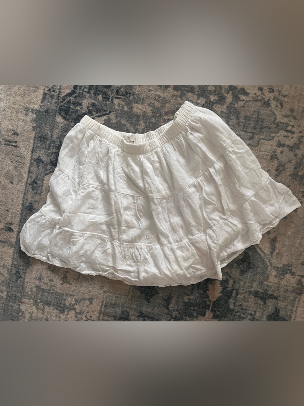 White Swiss Dot Tiered Skirt